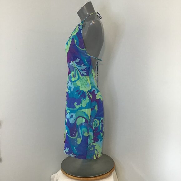 Denise Collection Silk Halter Mini Dress Size 4 - Picture 6 of 12